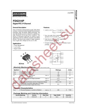 FDG314P datasheet  